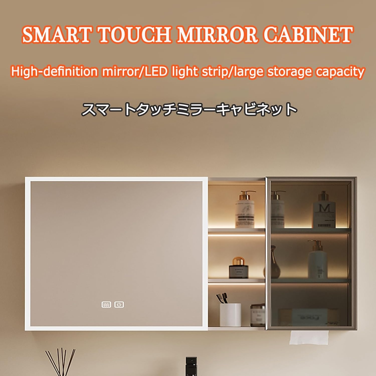 2-Door Mirrored Storage Cupboard，Bathroom Mirror Cabinet，Suitable for Bathrooms in Various Scenarios Such As Homes, Hotels, Rental Houses, Etc.(100cm/39.3in)