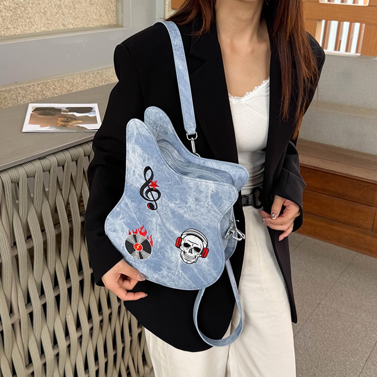 Bolso de mano de piel sintética de gran capacidad para viajes y diarios