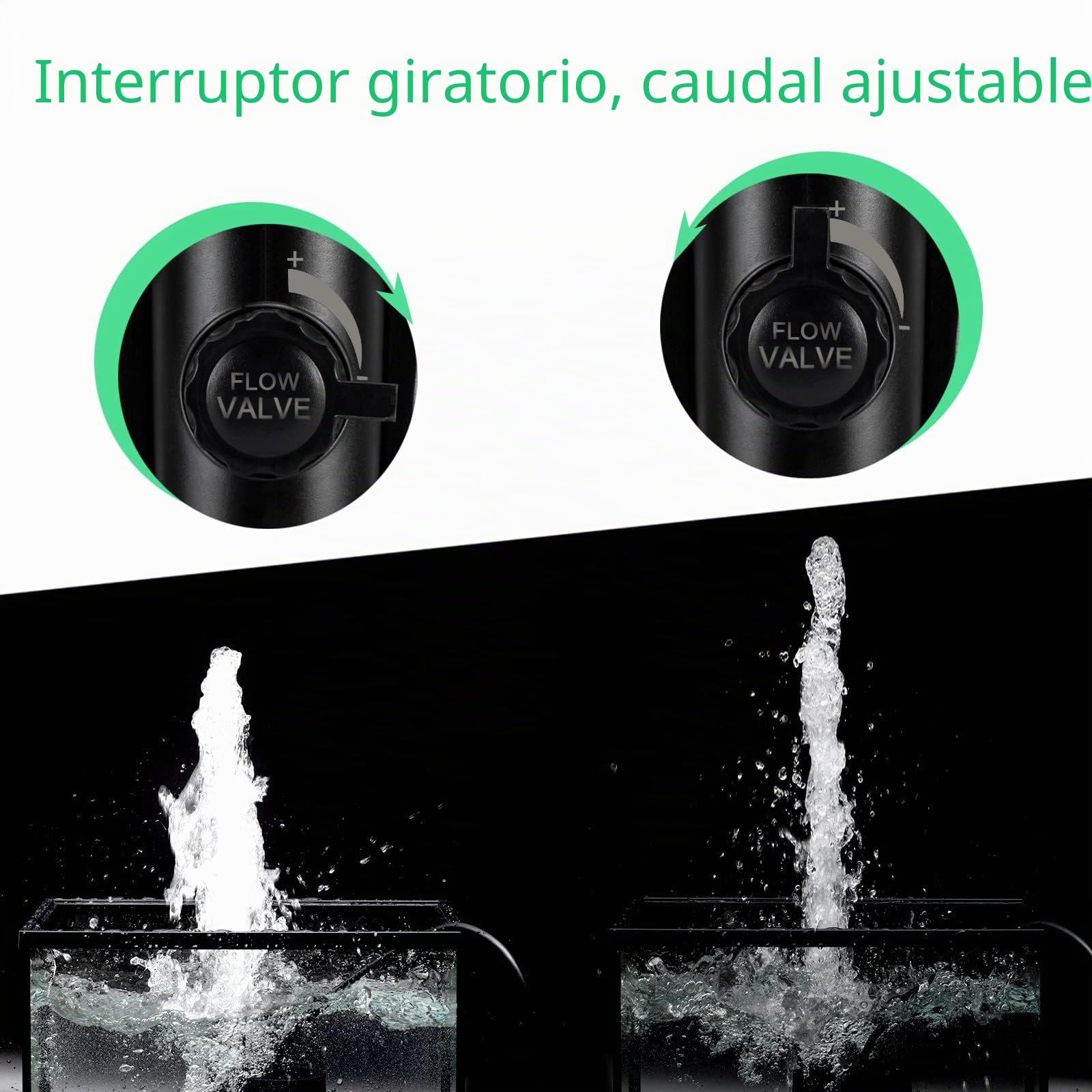 AQQA Bomba de agua sumergible, 1000L/H bomba de agua de acuario ultra silenciosa,estanque de fuente de tanque de peces de alta elevación
