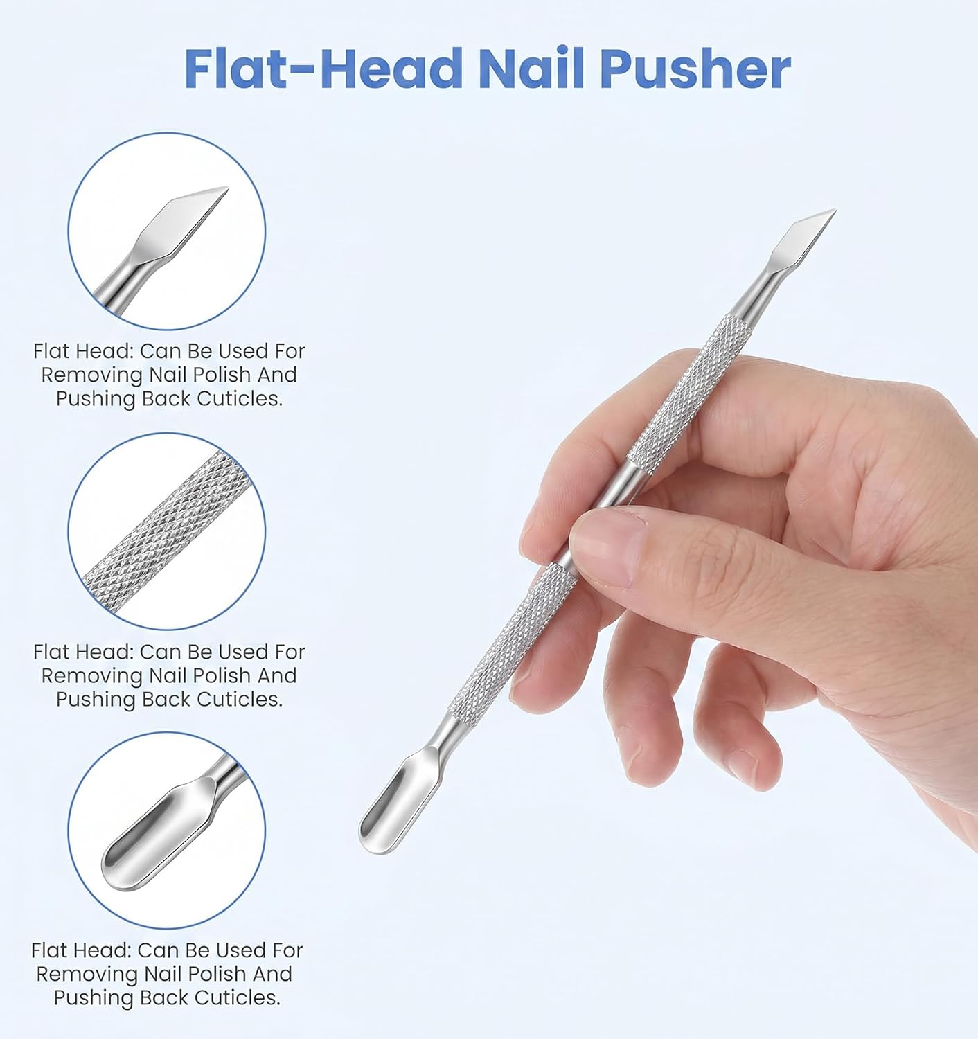 6 Pcs Cuticle Pushers, Cuticle Scraper Tool, Bulk Dual Ended Manicure Scraper