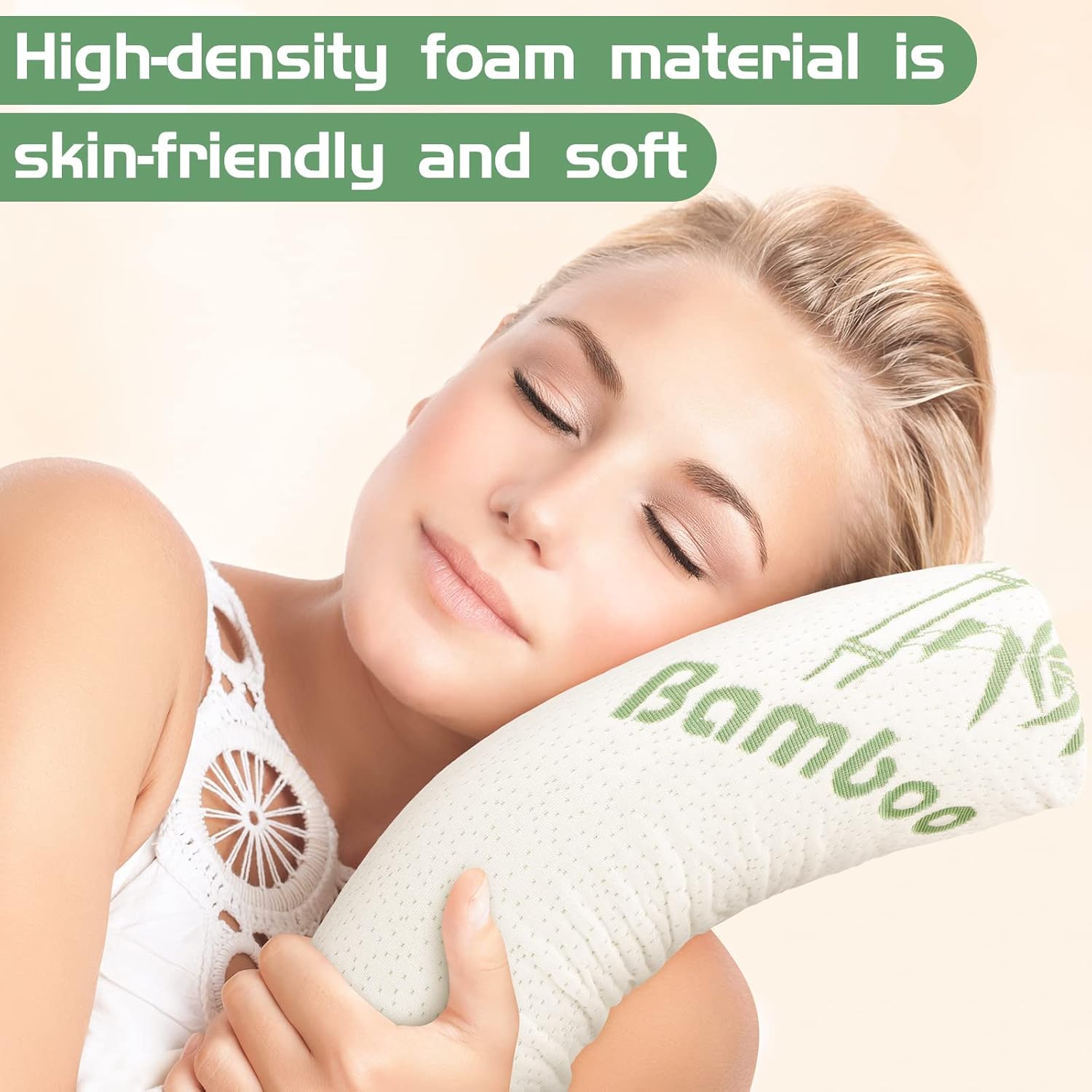 Bucherry 3 Pack Cervical Neck Roll Memory Foam Pillow Cylinder Bolster Pillow for Bed Round Neck Support with Removable Washable Cover for Sleeping Travel Yoga Legs Back Lumbar(18 x 4 Inches) - Image 4