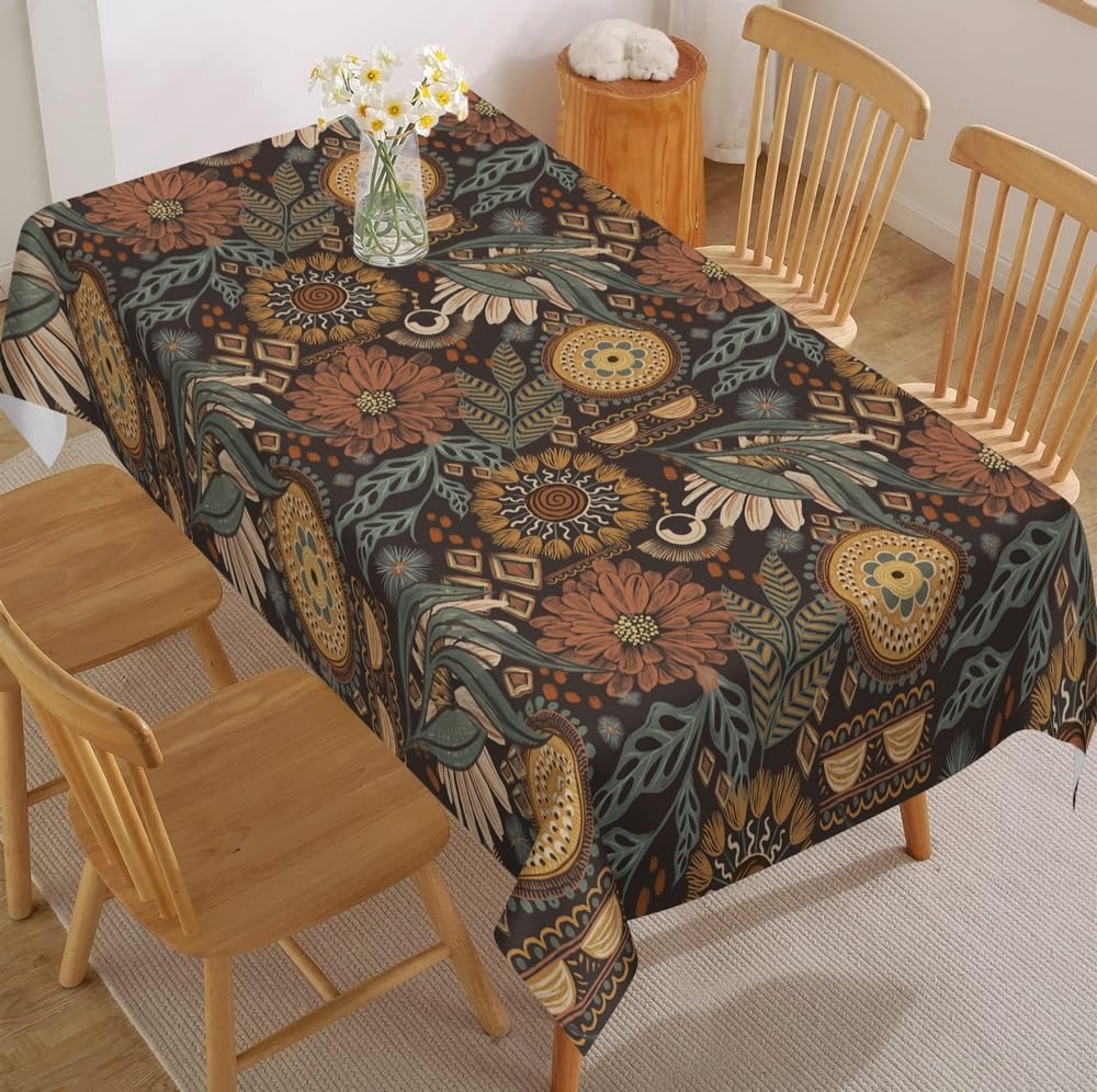 Retro Floral Table Cloth,William Morris Tablecloth,Kitchen Flower Washable Table Cover,Decorative Tablecloth Washable Rectangle Tablecloths, Dining, Wedding, Banquet, Buffet,Thanksgiving,Christmas — image 1