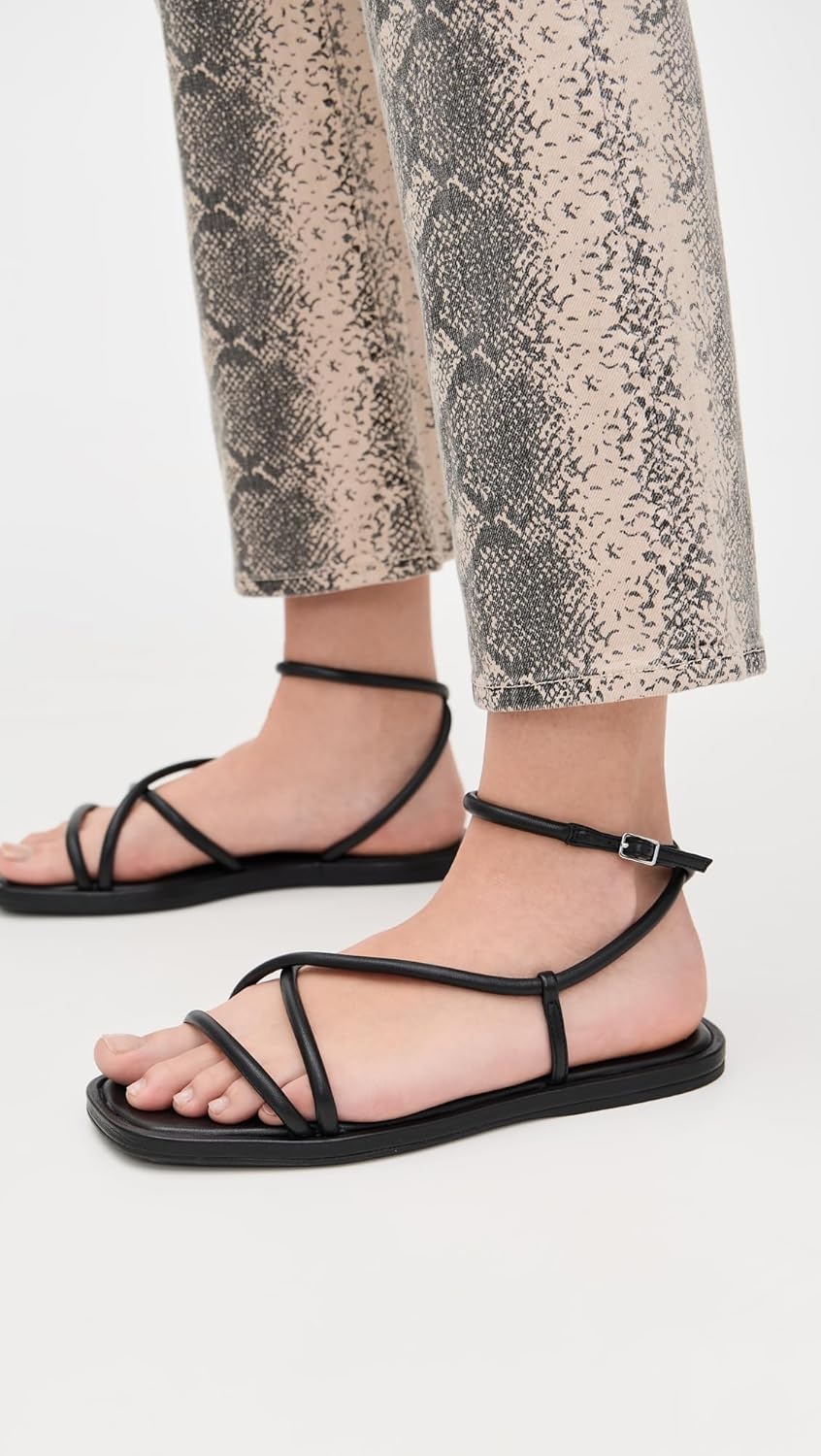 【 Loeffler Randall 】NOOR サンダル Noor Timber Leather Flat Sandal | Flat Sandals | Footwear
