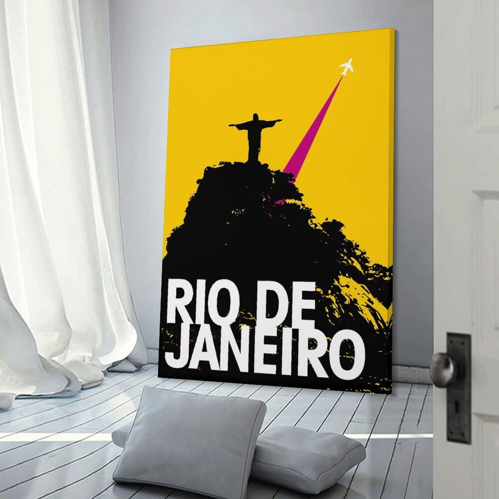 Junmoney Decorative Canvas Print Rio De Janeiro Travel (3), 24x36inch(60x90cm), for Office, Study Or Home Workspace, Decorative Artwork for Productive Spaces