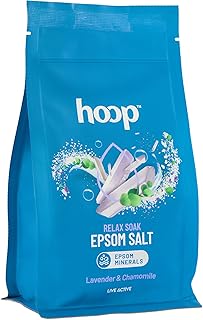 hoop Epsom Salt Lavender &amp; Chamomile | Pure Epsom Salt for Foot Soak, Tired Feet, Feet Ache, Corns &amp; Callus | Relaxing Bat...