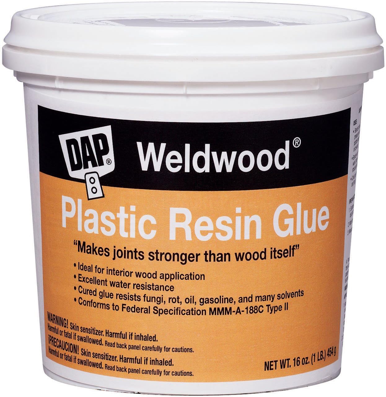 DAP 203 Dap 00 Weldwood Plastic Resin Glue, 1 lb., Tan