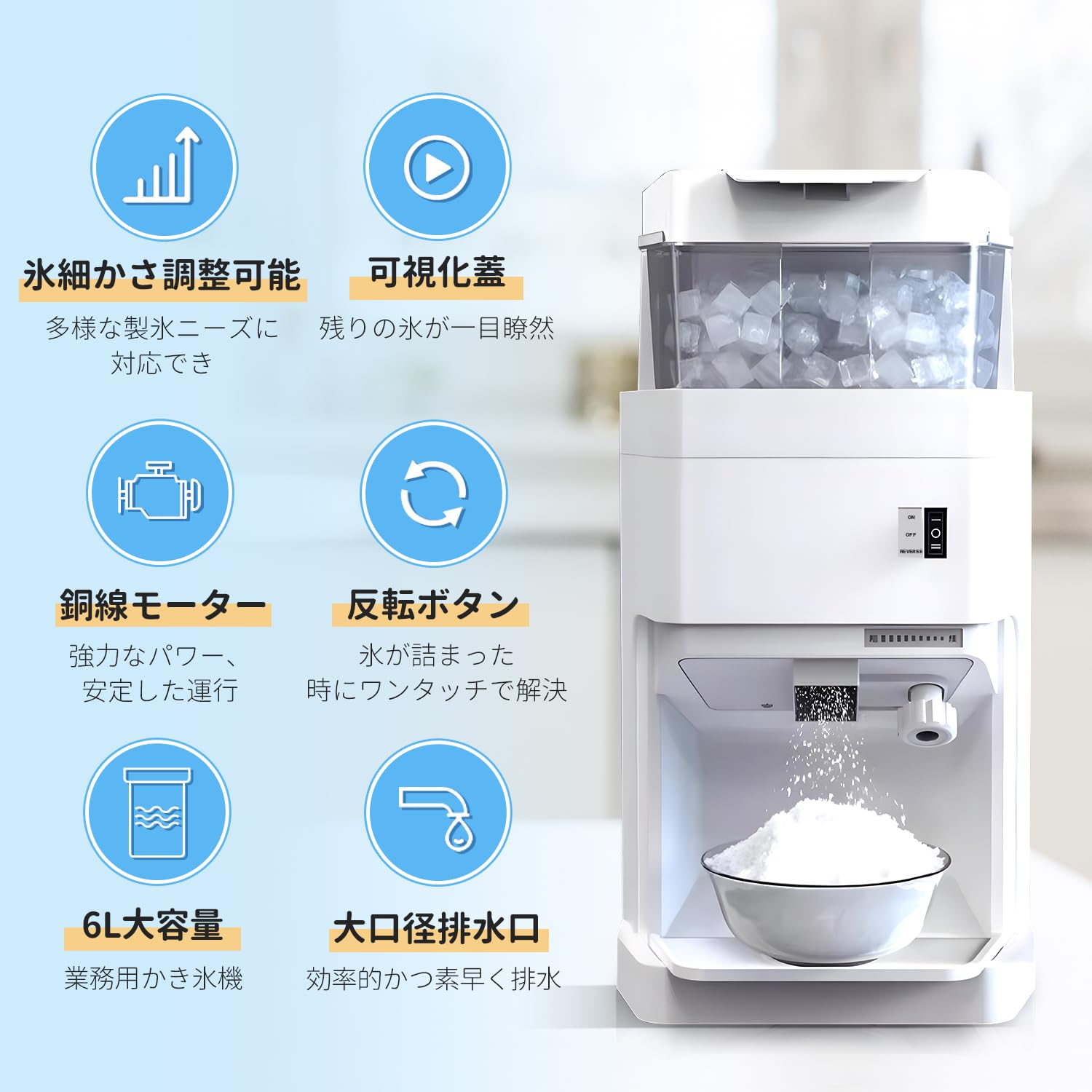Amazon | CGOLDENWALL 業務用かき氷機 電動 製氷機 アイスクラッシャー
