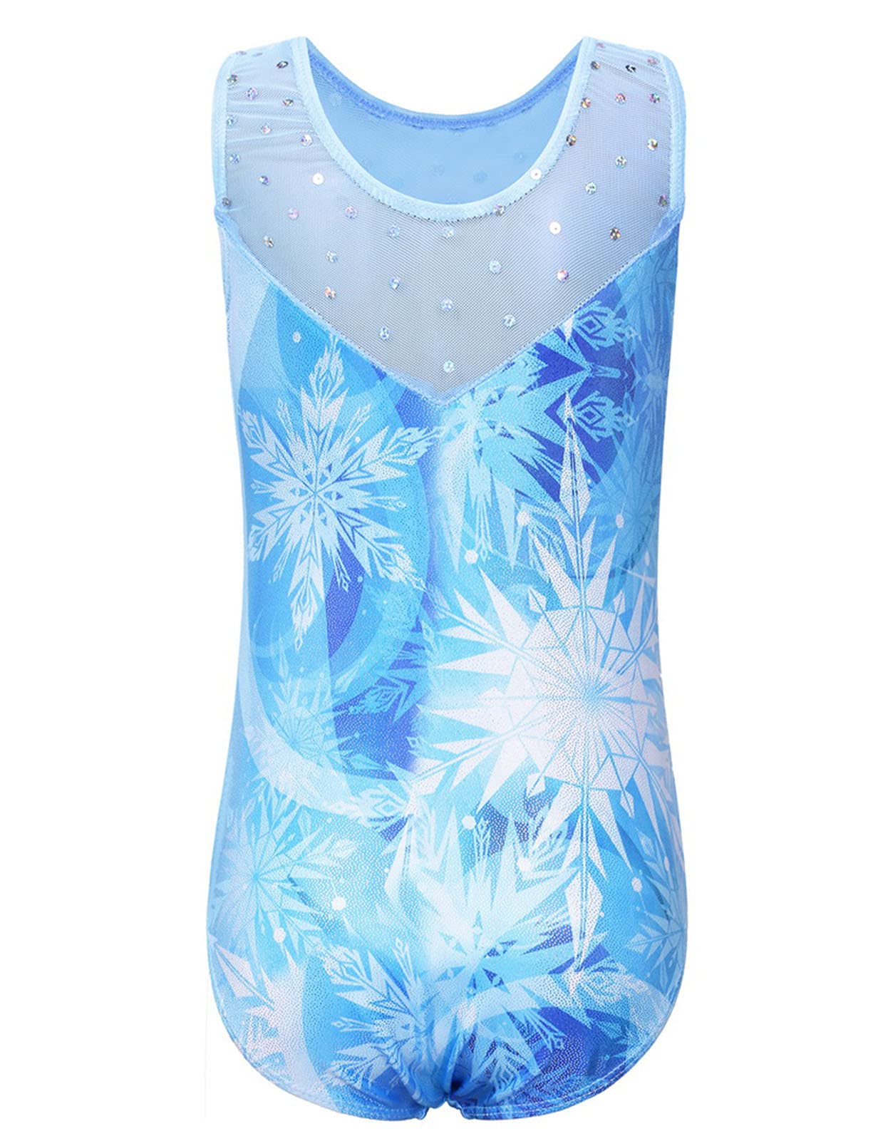 HUAANIUE Justaucorps Fille 3-14 Ans, Maillot Gymnastique Manches Longues & Sans Manches, Tissu Mesh Pailleté, Extensible & Respirant, Idéal Ballet Danse Entraînement