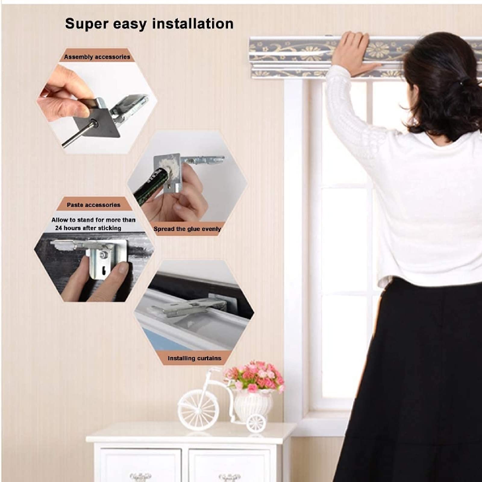 Estor doble para día y noche, 95 x 280 cm, tela opaca impermeable con mecanismo de cadena ajustable, ideal para baño y oficina, diseño azul elegante