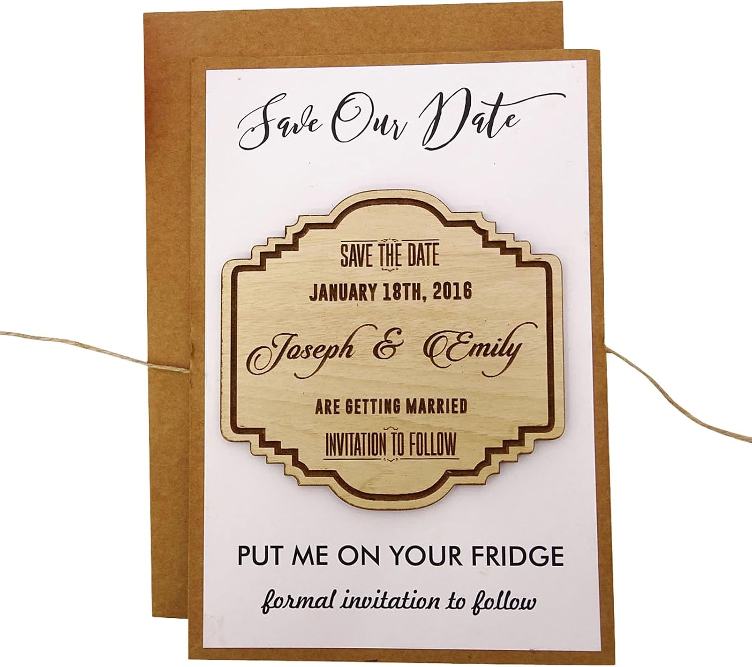 Darling Souvenir 50 Rustic Wedding Save The Date Cards Favors with Envelopes Personalized Wedding Magnets Wood