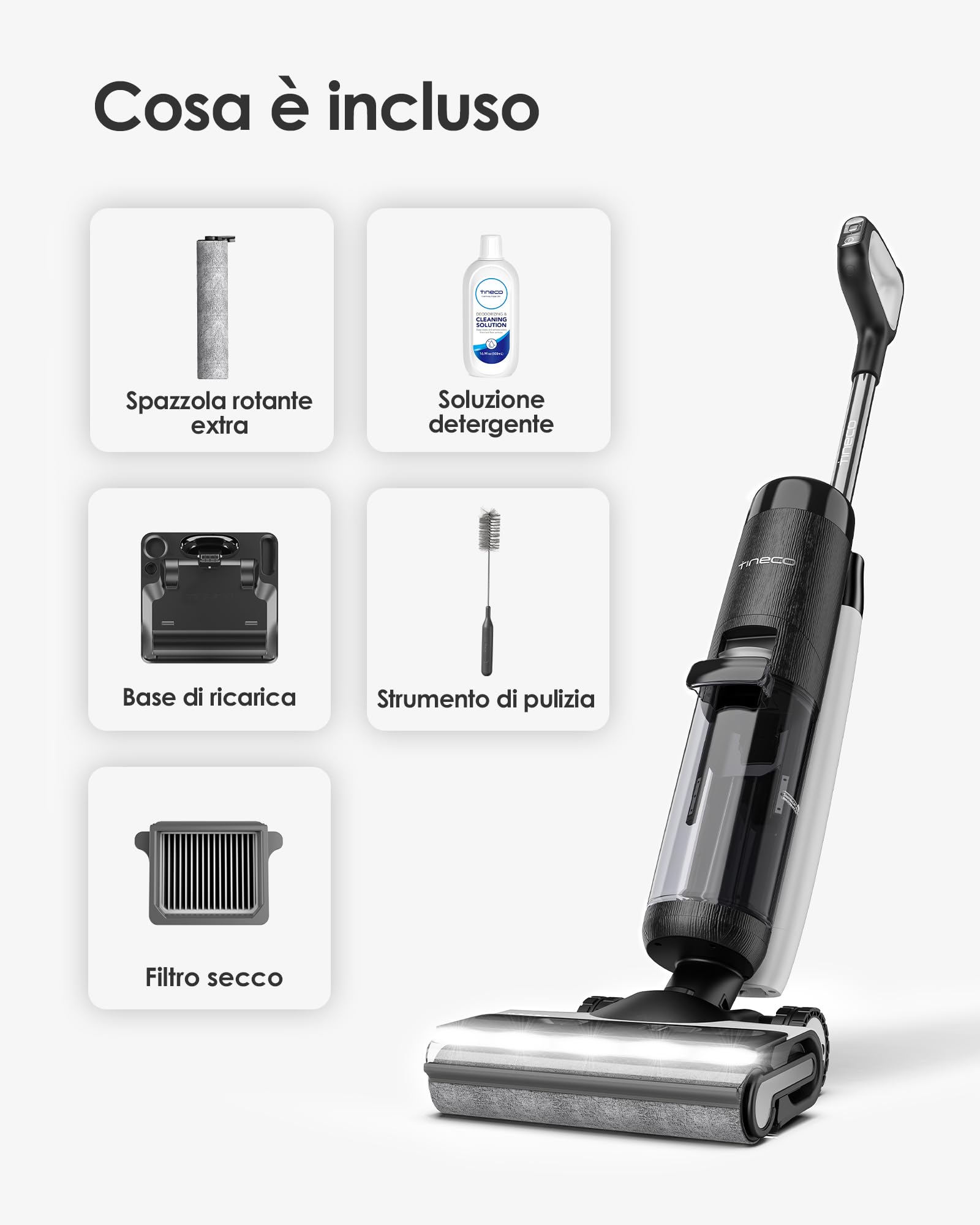 Tineco FLOOR ONE S7 Pro(S7 Series) Aspirapolvere Cordless per Pavimenti Duri, Pulisce Sempre con Acqua Pulita, Display LED, Lunga Autonomia. Rimuove Macchie Ostinate e Peli di Animali Domestici