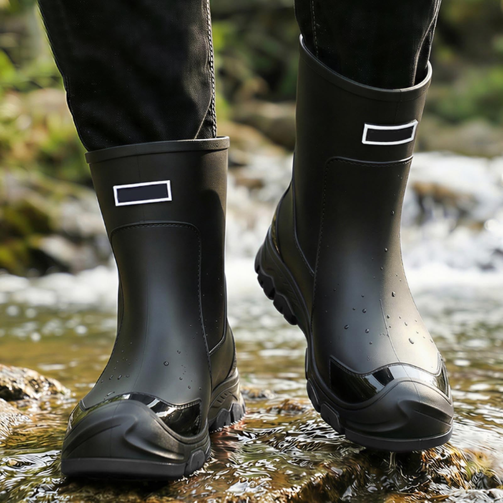 Regenstiefel Leicht Herren Gartenschuhe Arbeit Damen Freizeit Gummischuhe Erwachsene Winter Gummistiefel Garten Stiefeletten Wasserdicht