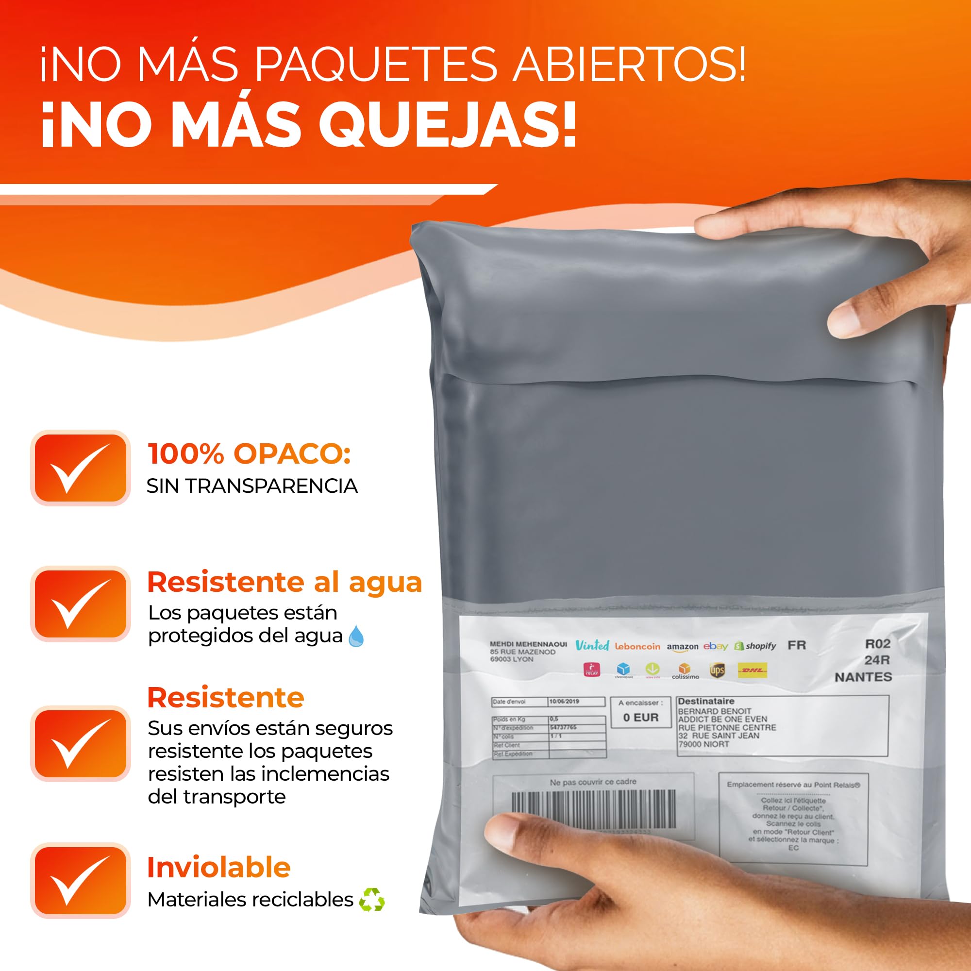 Bolsas Envio Vinted Pack de 30 Bolsas para Envíos, Sobres Envíos Vinted, Bolsas Sobres Correo Plástico, Paquetes Ropa Embalaje, Autoadhesivas, Postales, Tamaños Polietileno Impermeables y Opacas