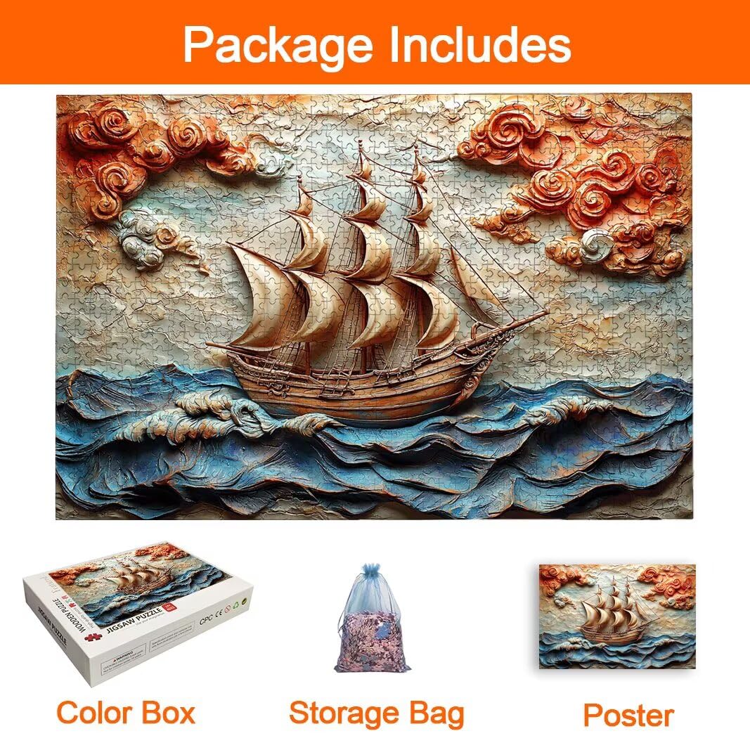 Puzzle Barca, Puzzle 2000 Pezzi Adulti per Decor, Regalo Donna/Uomo -8746
