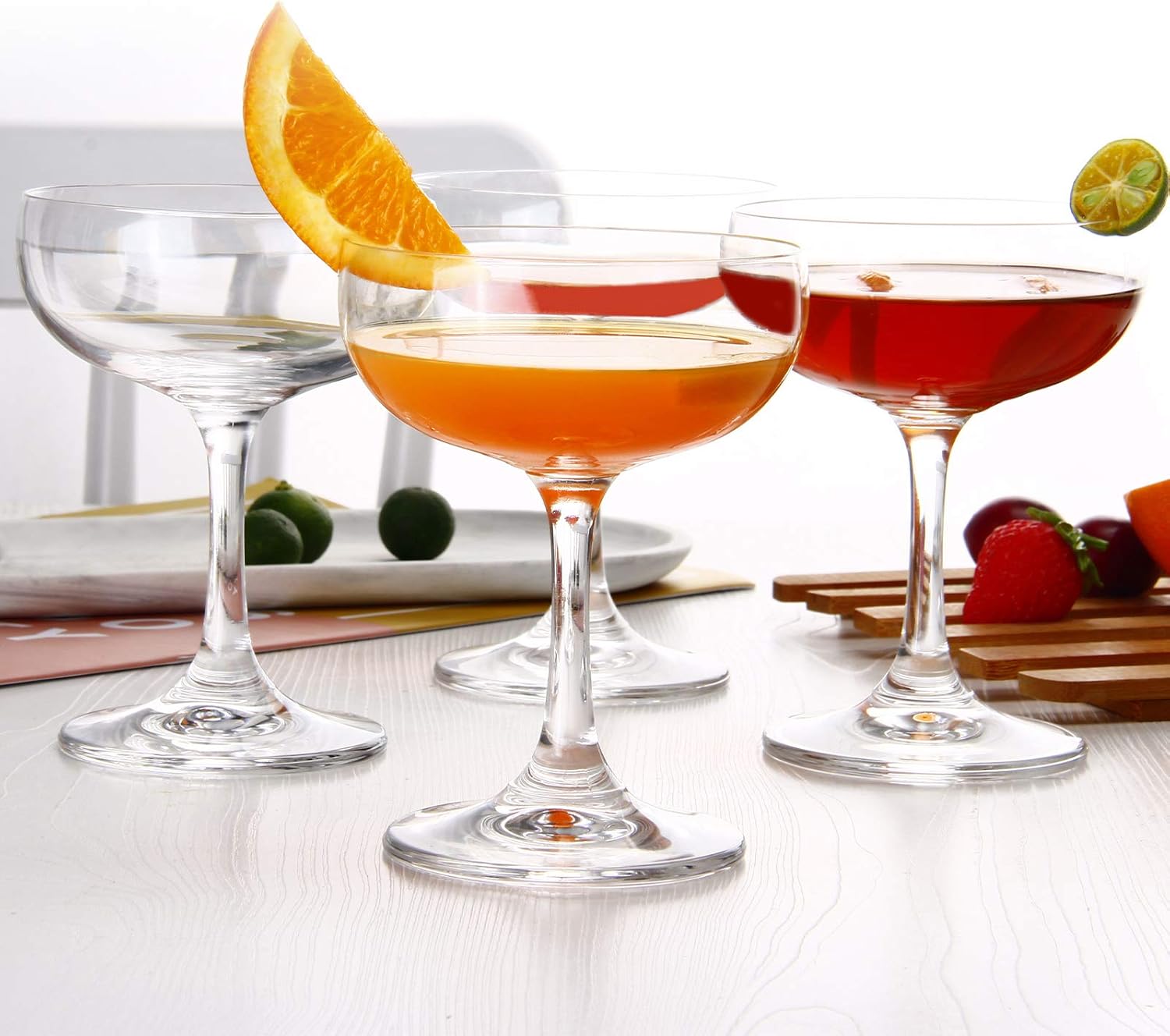 Crystal Coupe Glasses, Set of 6, 7 Ounce(220ml), Elegant Short Stem Design, Clear Cocktail Glasses Sets Perfect for Drinking Champagne, Sweet Wine, etc. - Image 5