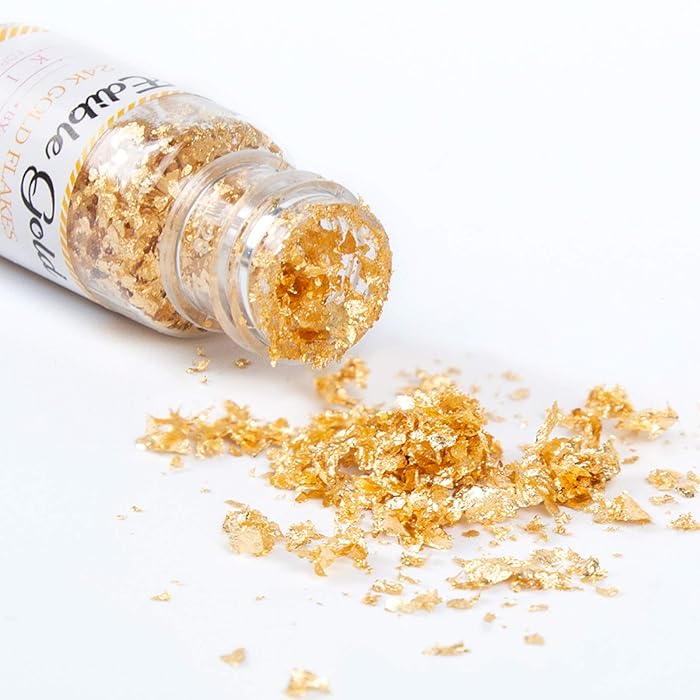 Buy Edible Gold Flakes, 100mg 24k Drink Glitter Edible Powder, Pure