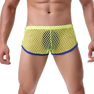 Men's Underwear Sexy Mesh Breathable Boxer Briefs Low Rise Cool Valentines Boxers Pack Set