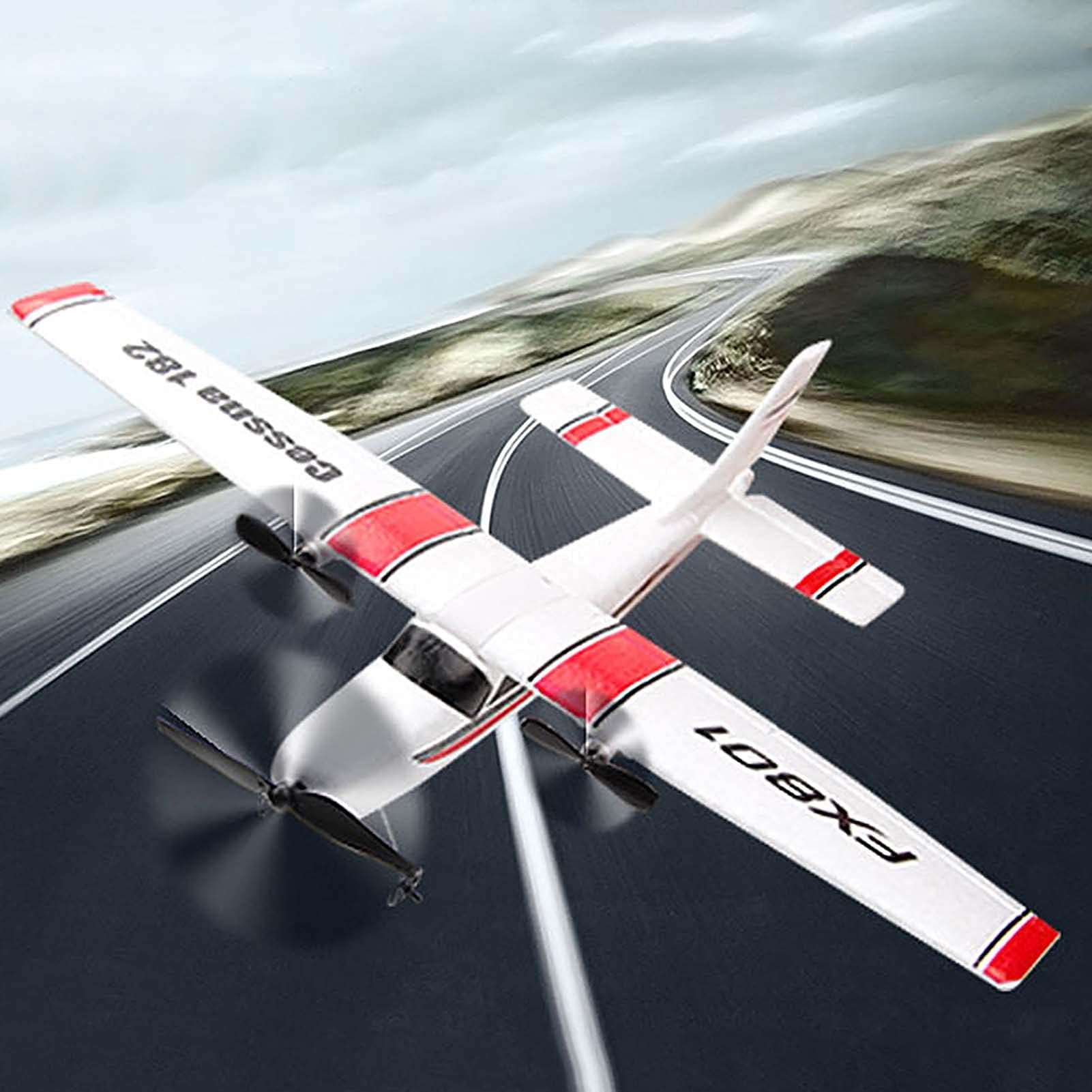 Goolsky FX801 samolot Cessna 182 2,4 GHz 2CH RC samolot outdoorowy dla dzieci i chłopców, z 3 bateriami
