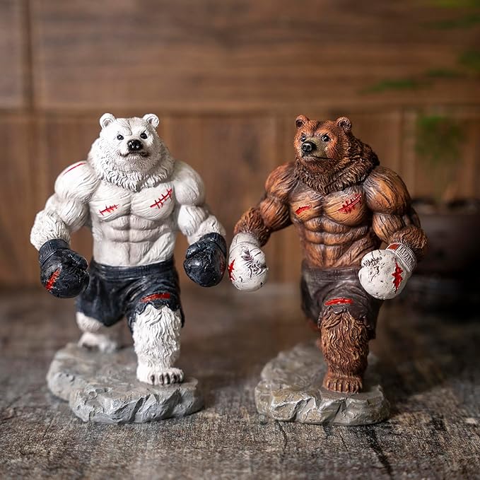 Estatua de Oso Boxeador, Resina, Decoración Hogar y Oficina, 17 cm miniatura 8