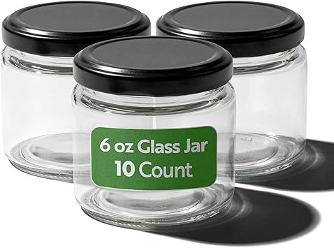 Restaurantware 10 Pack Of Glass Jars, 6 Oz Durable Glass Jars With Lids, Small Mason Jar For Food Reusable Hot And Cold Frien