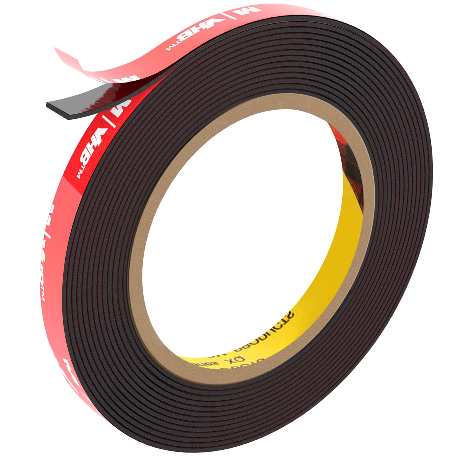 Doppelseitiges Klebeband Extra Stark, Schaumstoffband Klebeband, Montageklebeband Wasserfest und Hochtemperaturbeständig für Auto, LED-Lichtband, Heim - und Bürodekoration, Schwarz (15.4FT×0.39IN)