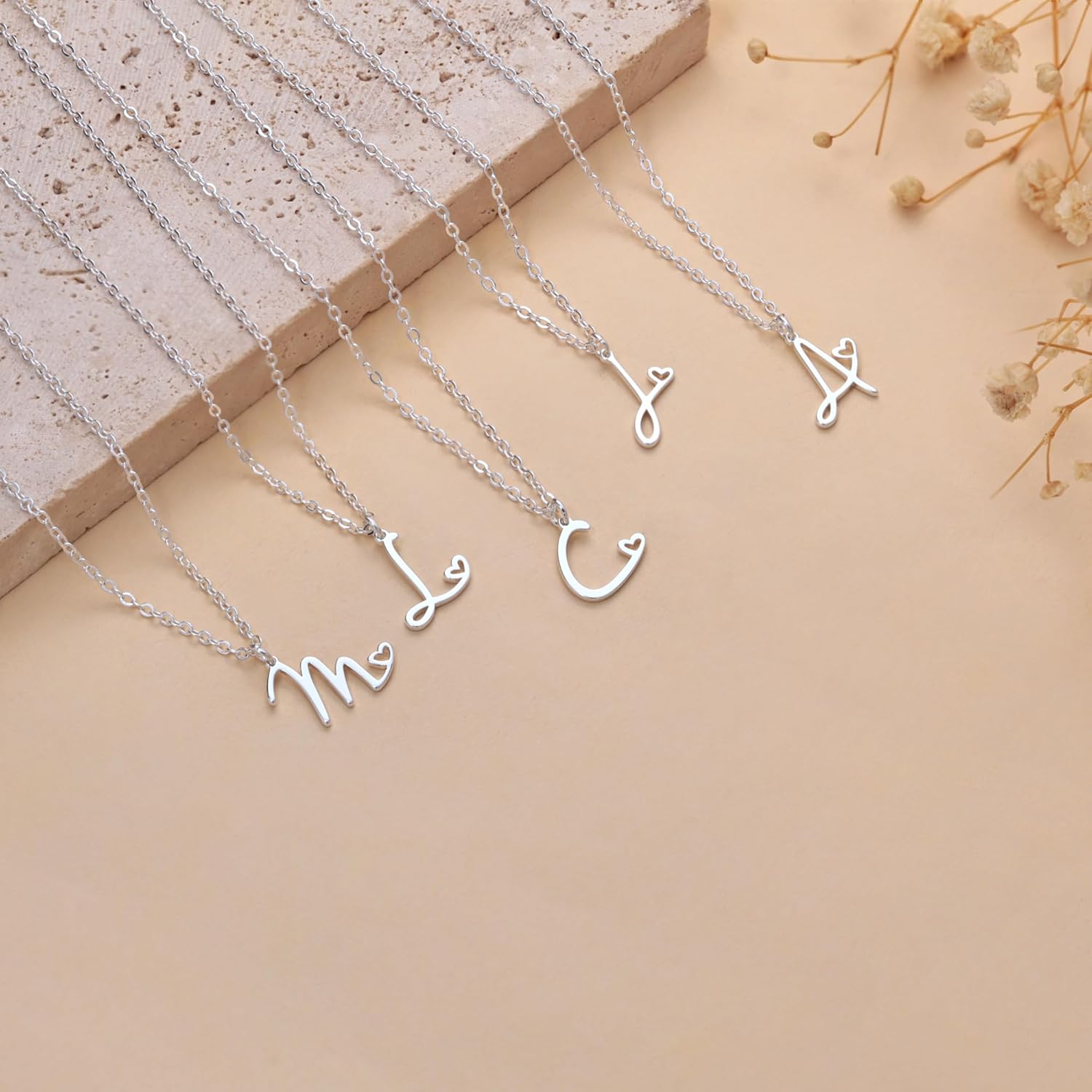 Tewiky Initial Necklace for Women-14k Gold Plated Dainty Letter Necklaces Trendy Cute Custom Personalized Monogram - Image 7