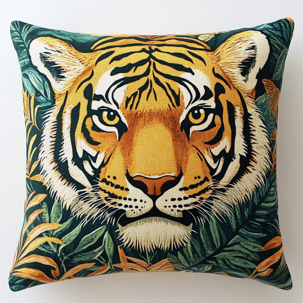 Henypt DIY Latch Hook Cushions Kits Tiger