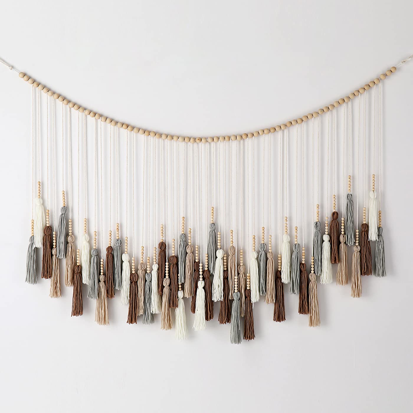 SOONOW Large Macrame Tassel Wall Hanging, Boho Tassels Garland, Hanging Tassel Decor, 51"x28"