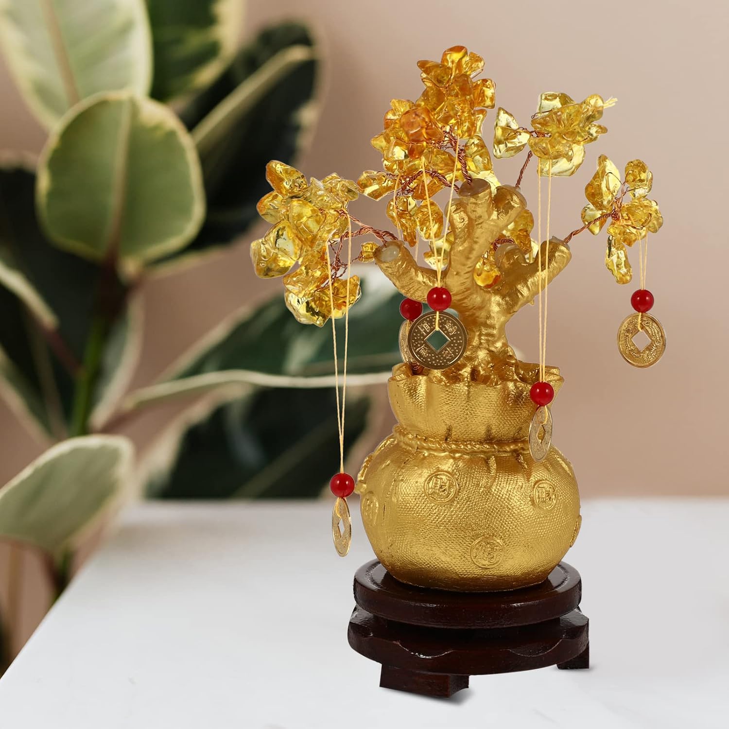 BESPORTBLE Crystal Money Tree for Fortune Money Good Luck Wealth Feng Shui Bonsai Feng Shui Citrine Home Office Shop Decor Base - Image 3
