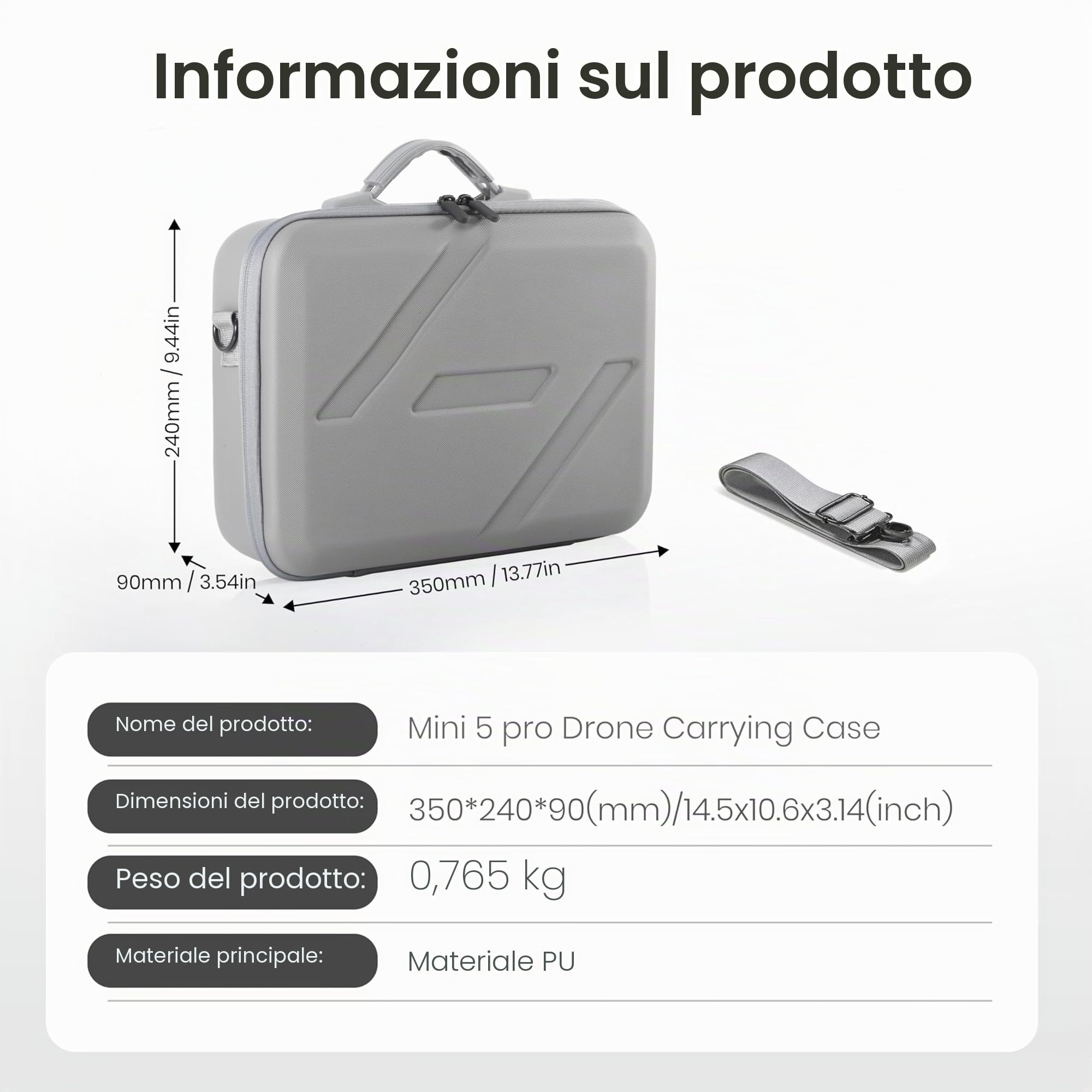 STARTRC Mini 5 Pro Custodia, Borsa Portatile per Accessori DJI Mini 5 Pro, per DJI RC 2 Controller Fly More Combo
