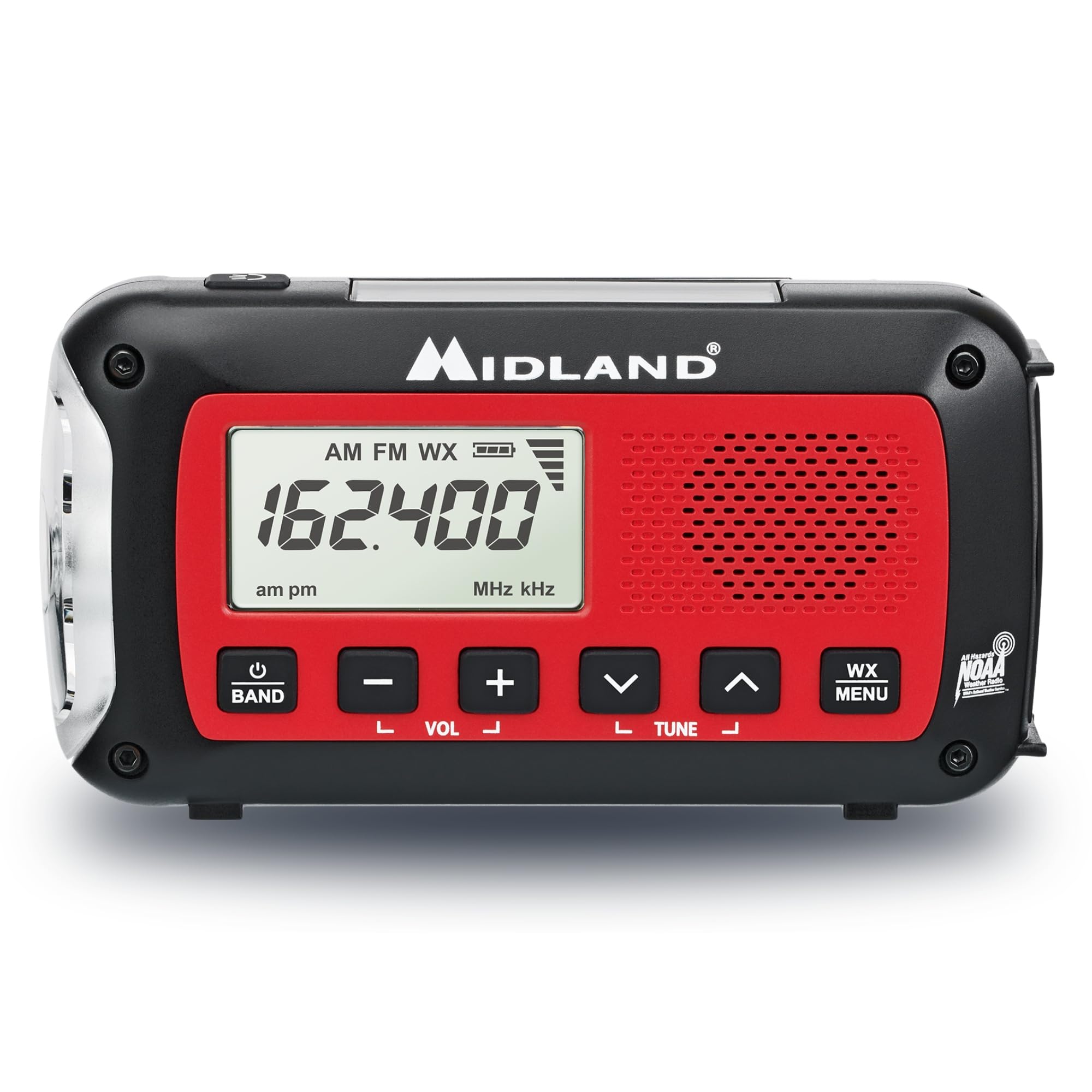Midlandââ‚¬¯ER40 Weather Radio - Hand Crank Emergencyââ‚¬¯Radio - SOS Strobe Flashlightââ‚¬¯- NOAA Weather Alert ââ‚¬â€œ Digital AM/FM Portable Radio with Clock, Rechargeable Battery, and Solar Panel-image-48