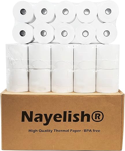 2 1/4 x 165 Thermal Paper 50 Rolls Sharp POS Cash Register Receipt Paper Roll 1-Ply Thermal (2-1/4" x 165') from RegisterRoll
