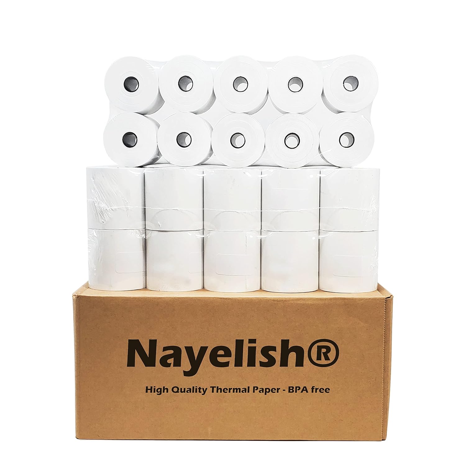 2 1/4 x 165 Thermal Paper 50 Rolls Sharp POS Cash Register Receipt Paper Roll 1-Ply Thermal (2-1/4" x 165') from RegisterRoll