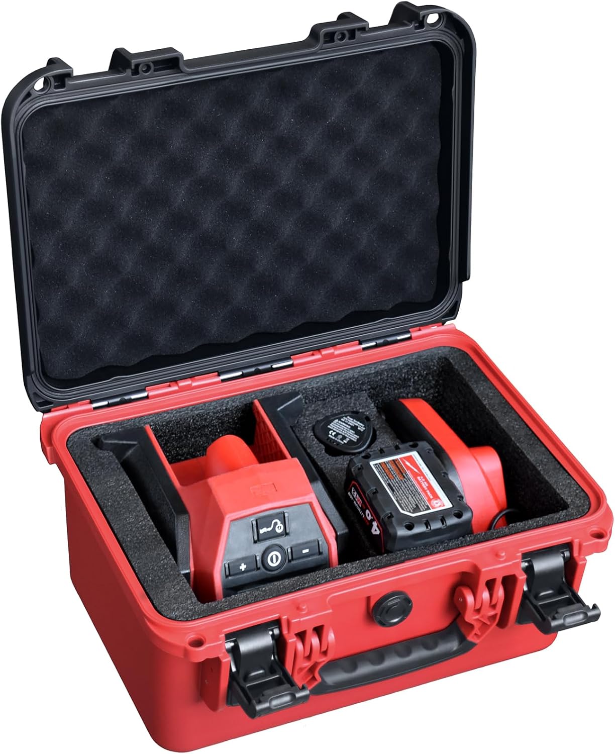 Case for Milwaukee M12 2475-20 Compact Inflator – Waterproof Hard Shell Air Pump Storage Box with Shockproof Foam, Fits Tool, Battery & Charger – Dustproof Heavy-Duty Carry Case (Case Only)