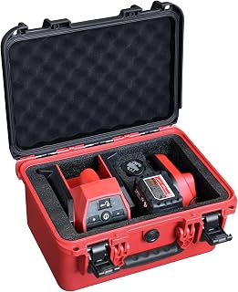 Milwaukee M12 2475-20 컴팩트 팽창기용 케이스 - 충격 방지 폼이 있는 방수 하드 쉘 에어 펌프 보관 상자, 도구, 배터리 및 충전기에 적합 - 방진 튼튼한 휴대용 케이스(케이스만 해당)