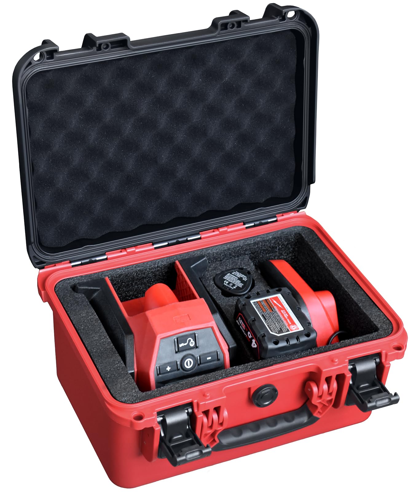 Custodia per Milwaukee M12 2475-20 Compact Inflator – Custodia Rigida Impermeabile per Pompa ad Aria con Schiuma Antiurto, Adatta per Utensili, batterie e Caricabatterie, Custodia Antipolvere