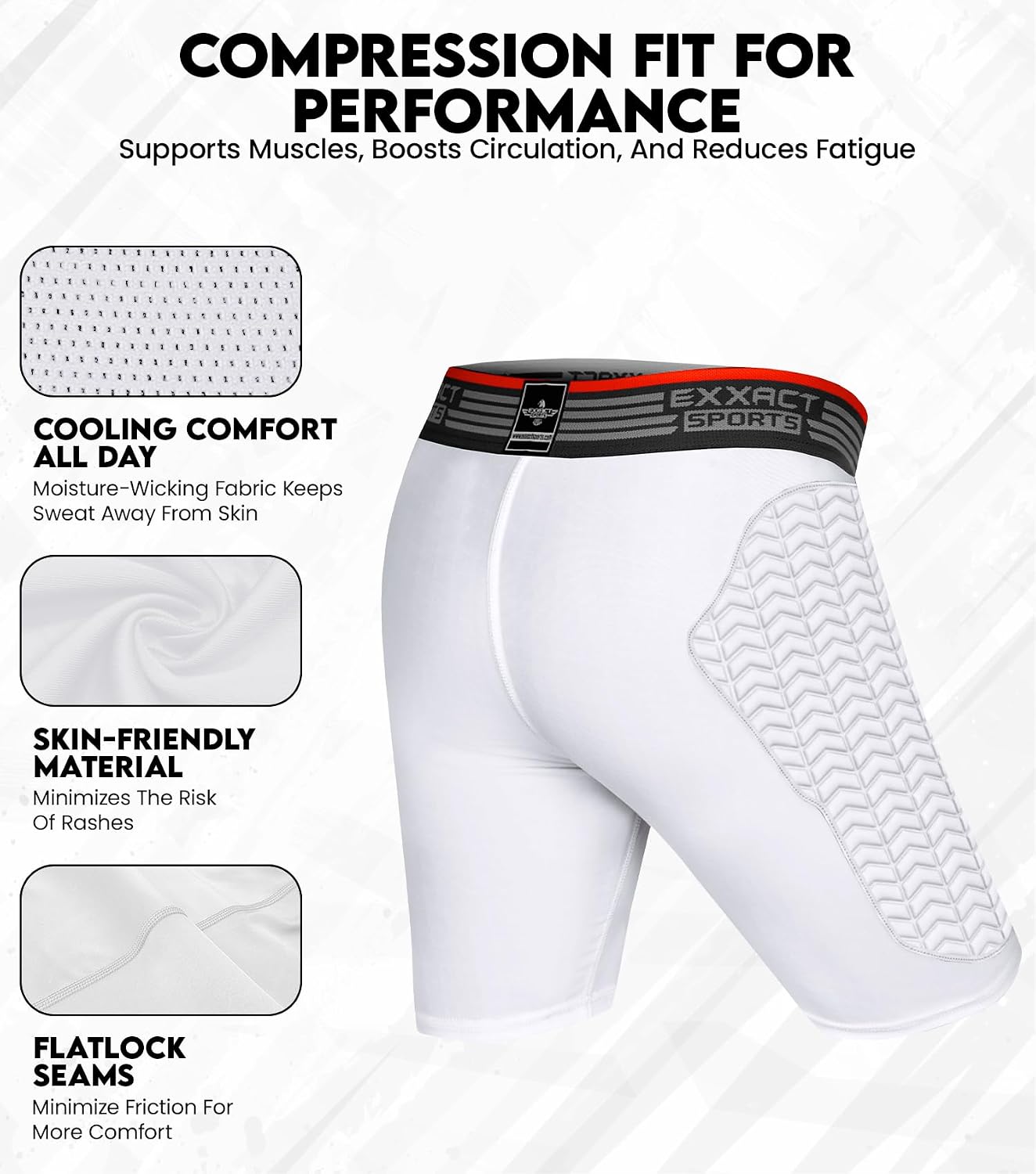 Exxact Sports Mens Baseball Sliding Shorts with Soft Athletic Cup, Breathable Padded Compression Shorts for Baseball Softball