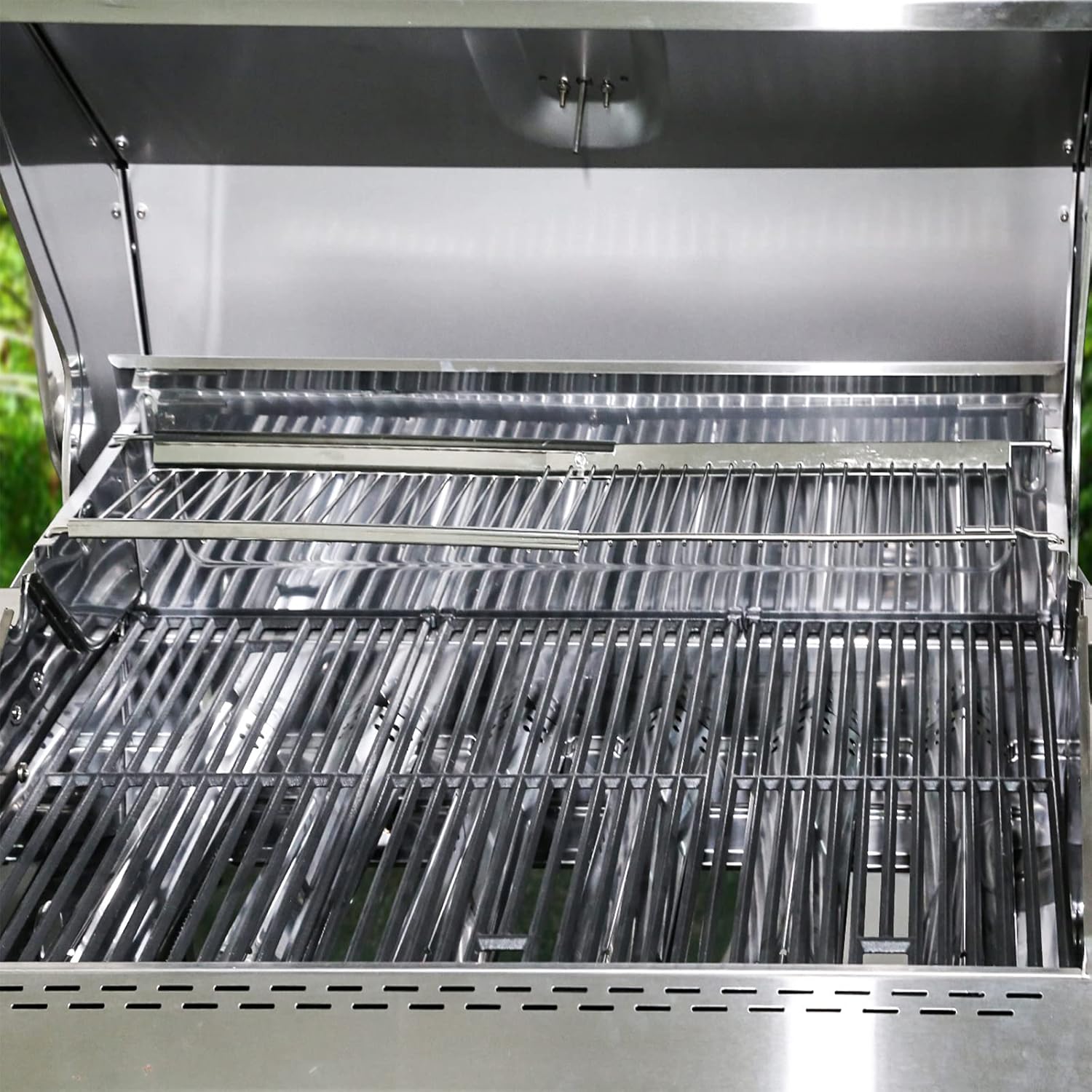 Uniflasy Grease Tray with Catch Pan and Top Grill Rack, Adjustable Warming Rack fits Nexgrill, Charbroil, Dynaglo Gas Grill, Adjustable Drip Pan and Stainless Steel Upper Rack Grate for Nexgrill Serie