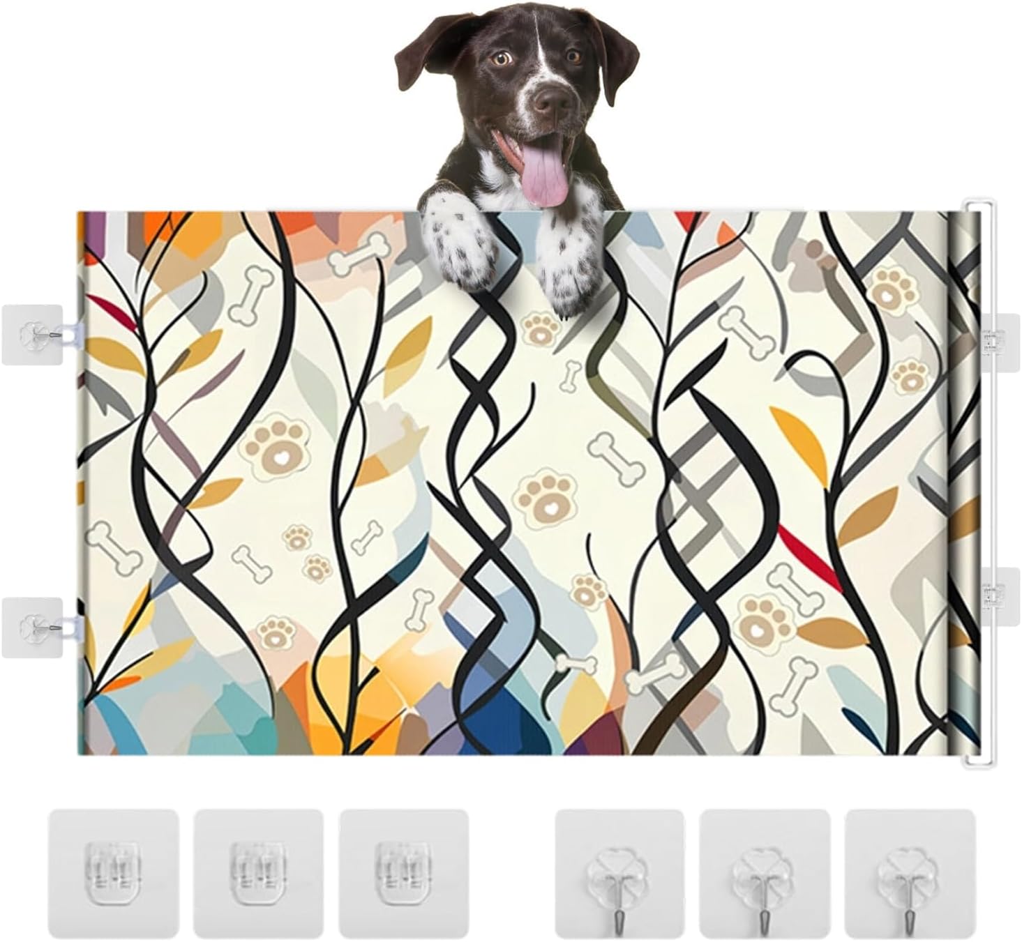 Stair Gate for Pets - Retractable Puppy Safety Fence | Child Proof Gates Indoor | for Staircase Hallway Doorway Kitchen Bedroom Bathroom Home House Apartment