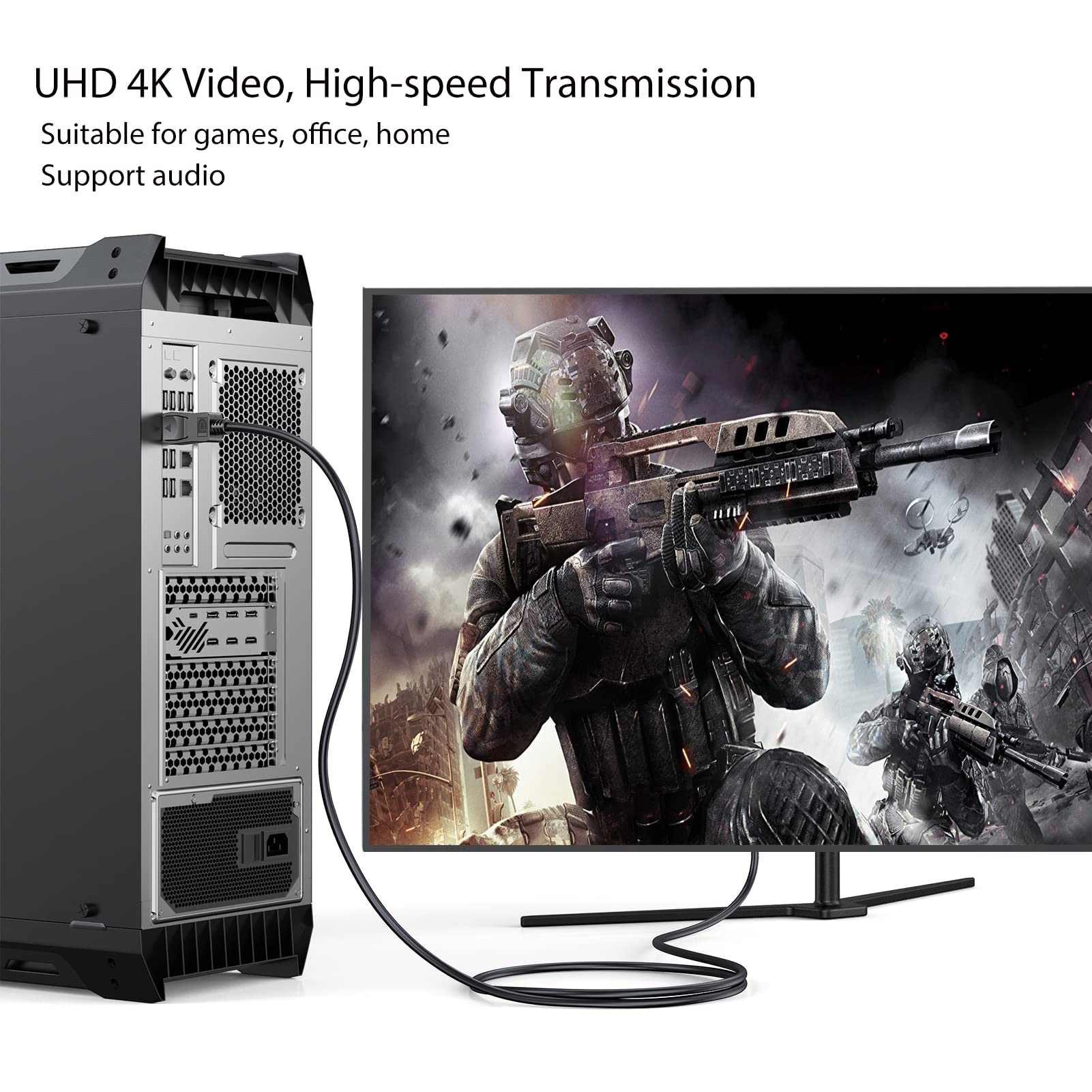 0,9 m placcato oro DisplayPort su DisplayPort cavo, 4 K risoluzione Ready