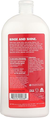 Miniatura 2 de Better Life Gel detergente para lavavajillas  Limpiador automático para lavavajillas  Jabón concentrado de detergente líquido para platos  30 onzas