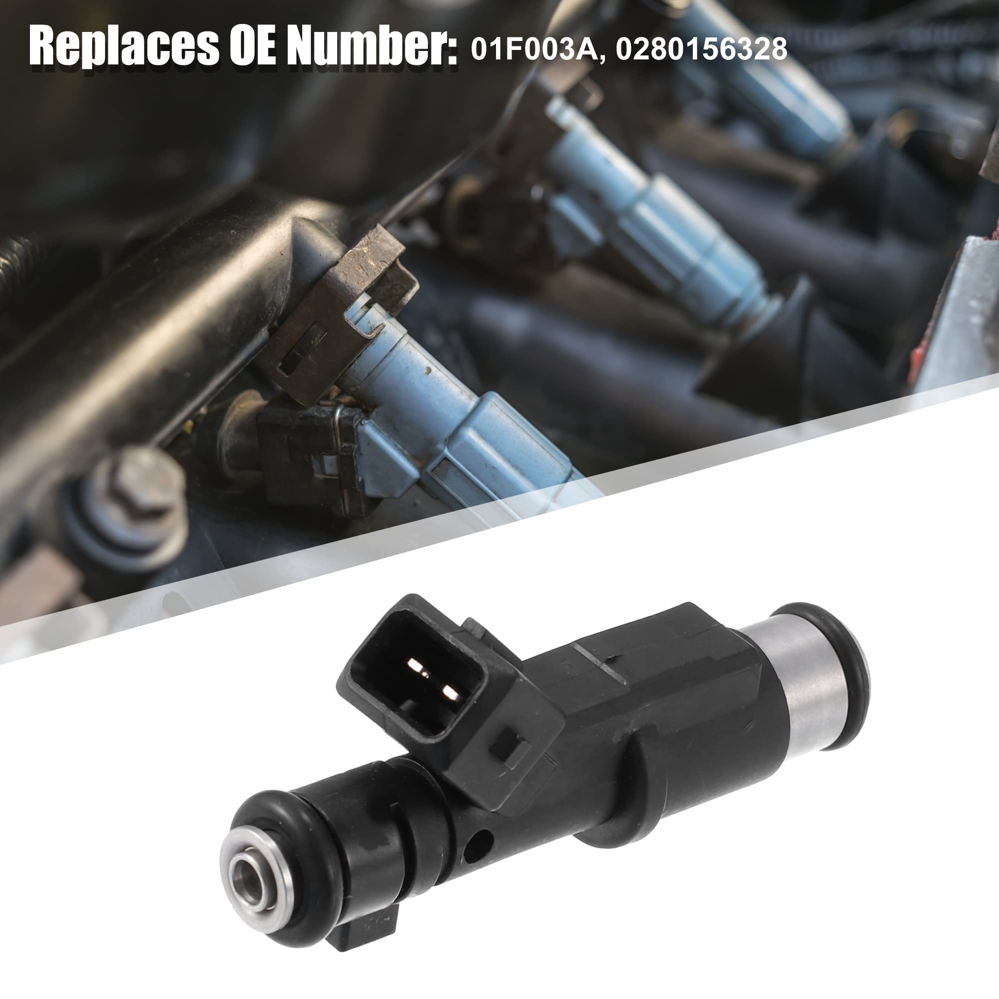 X AUTOHAUX 4pcs Injecteur De Carburant Pour Peugeot 206 206cc | Noir, Argenté, Métal, Plastique, 7.2X2.7X1.9Cm, 12V, OE:01F003A, Pour Citroen C4, C5, C8, Synergie, Xsara, Pour Fiat Scudo