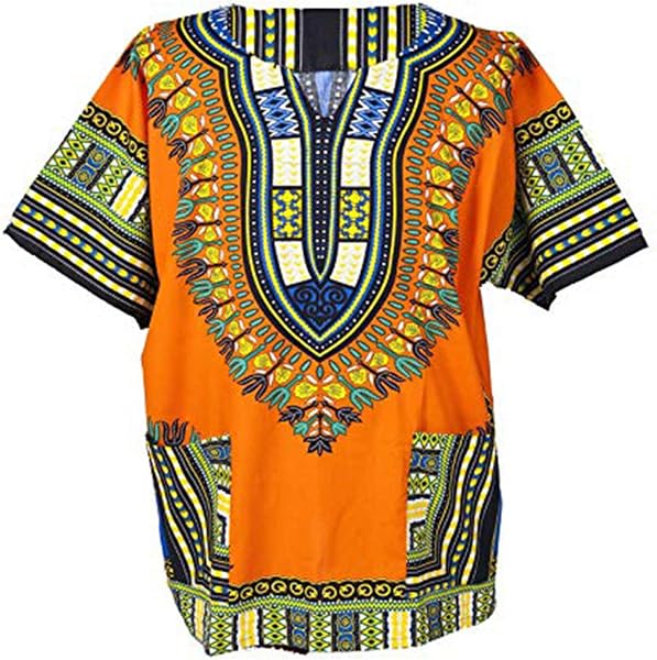 Lofbaz Unisex African Traditional Dashiki Hippy Print Shirt Dress - 1