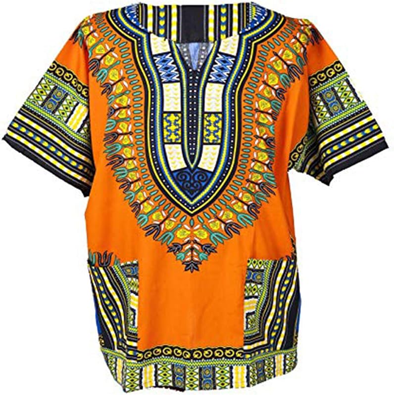 Lofbaz Unisex African Traditional Dashiki Hippy Print Shirt Dress