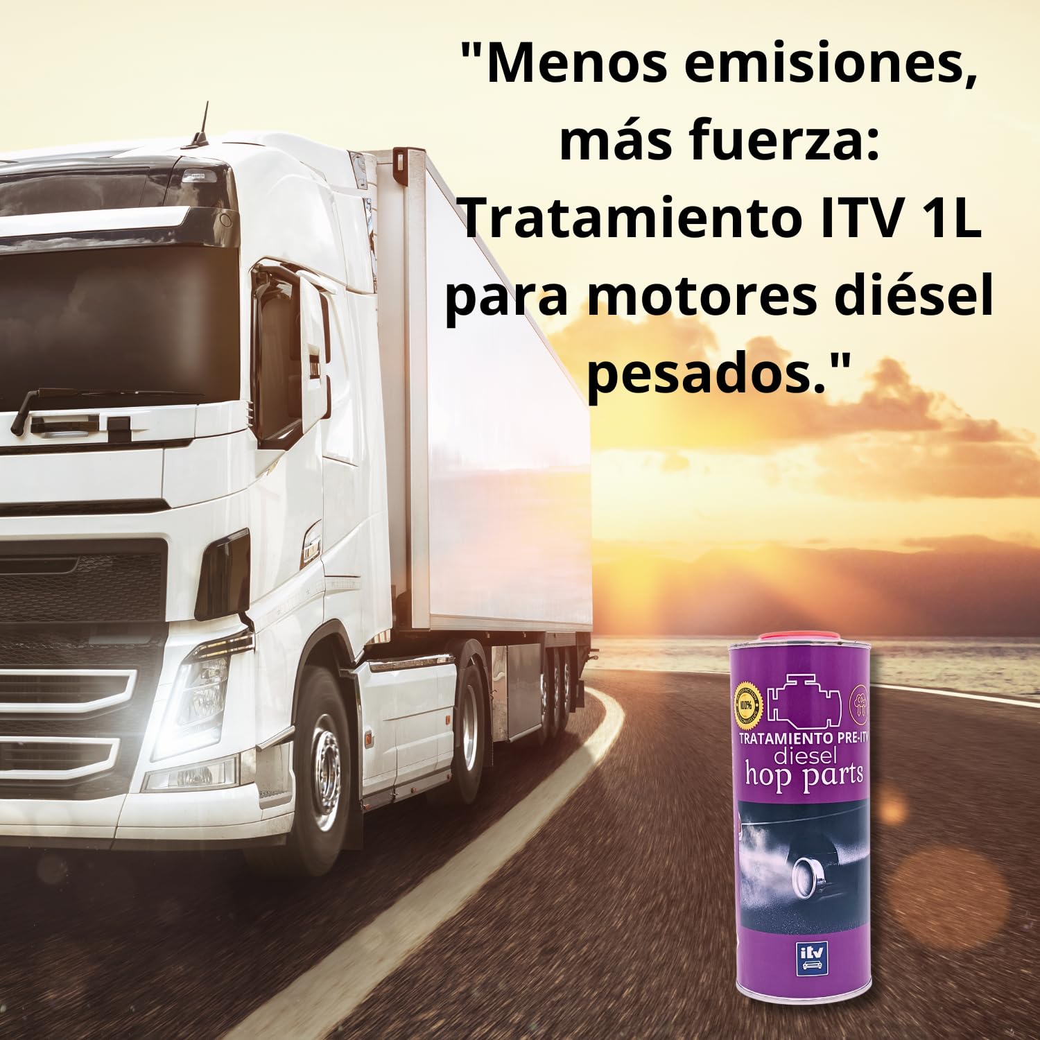Tratamiento Pre ITV Diésel 1 Litro - Aditivo de Limpieza Profesional para Motores Pesados, Vehículos Agrícolas, Camiones y Maquinaria Industrial, Mejora Rendimiento y Optimiza el Consumo