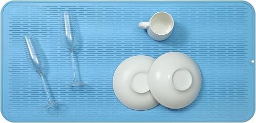 Miniatura 252 de Tapete de silicona para secado de platos para múltiples usos, fácil de limpiar, ecológico, resistente al calor, tapete de silicona para encimera