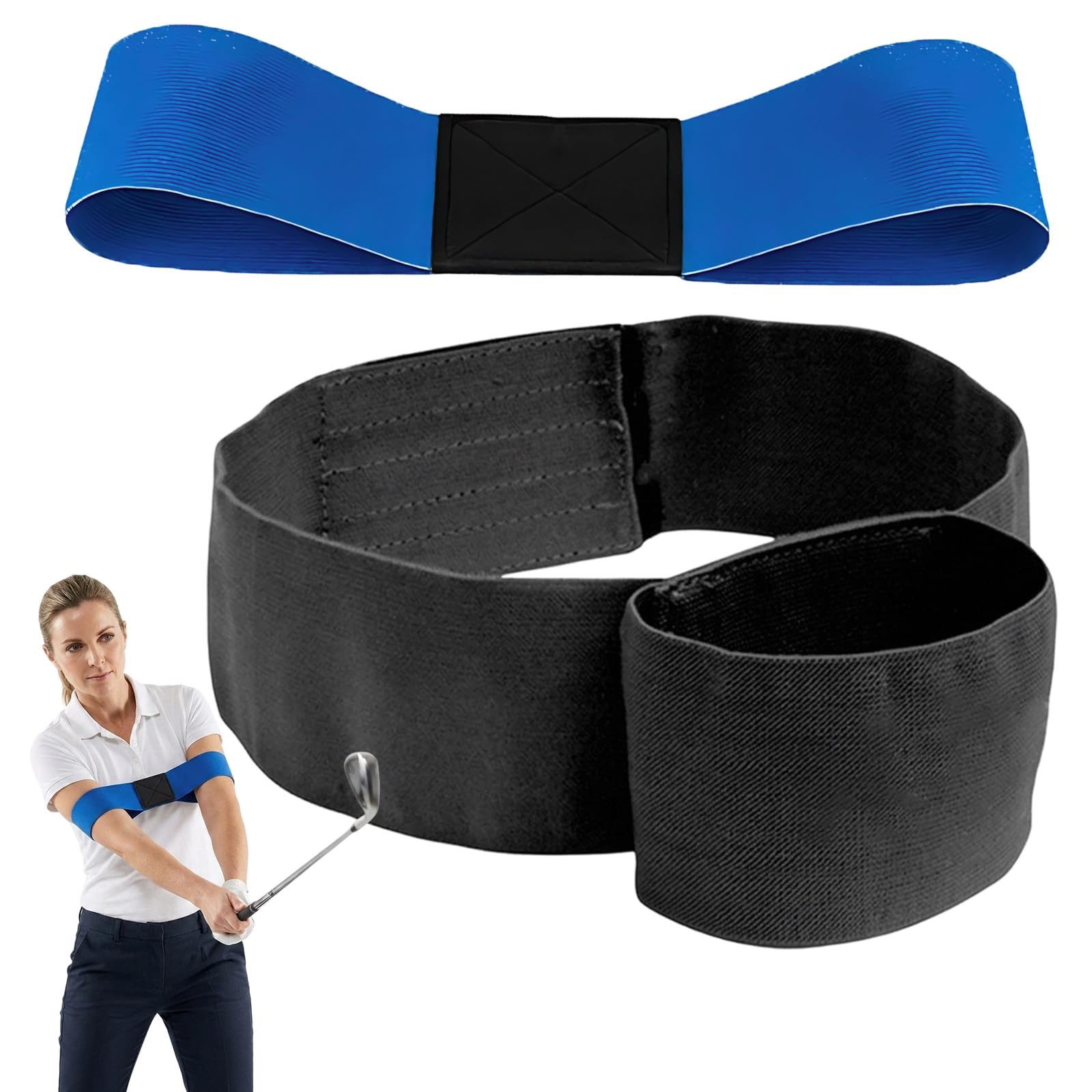 2-Piece Golf Training Aids, Golf Swing Training Aid, Swing Sync Golf Trainer, Golf Slider Training Aid For Driving Range Practice And Backyard Training, Full Swing Development And Muscle Memory Buildi