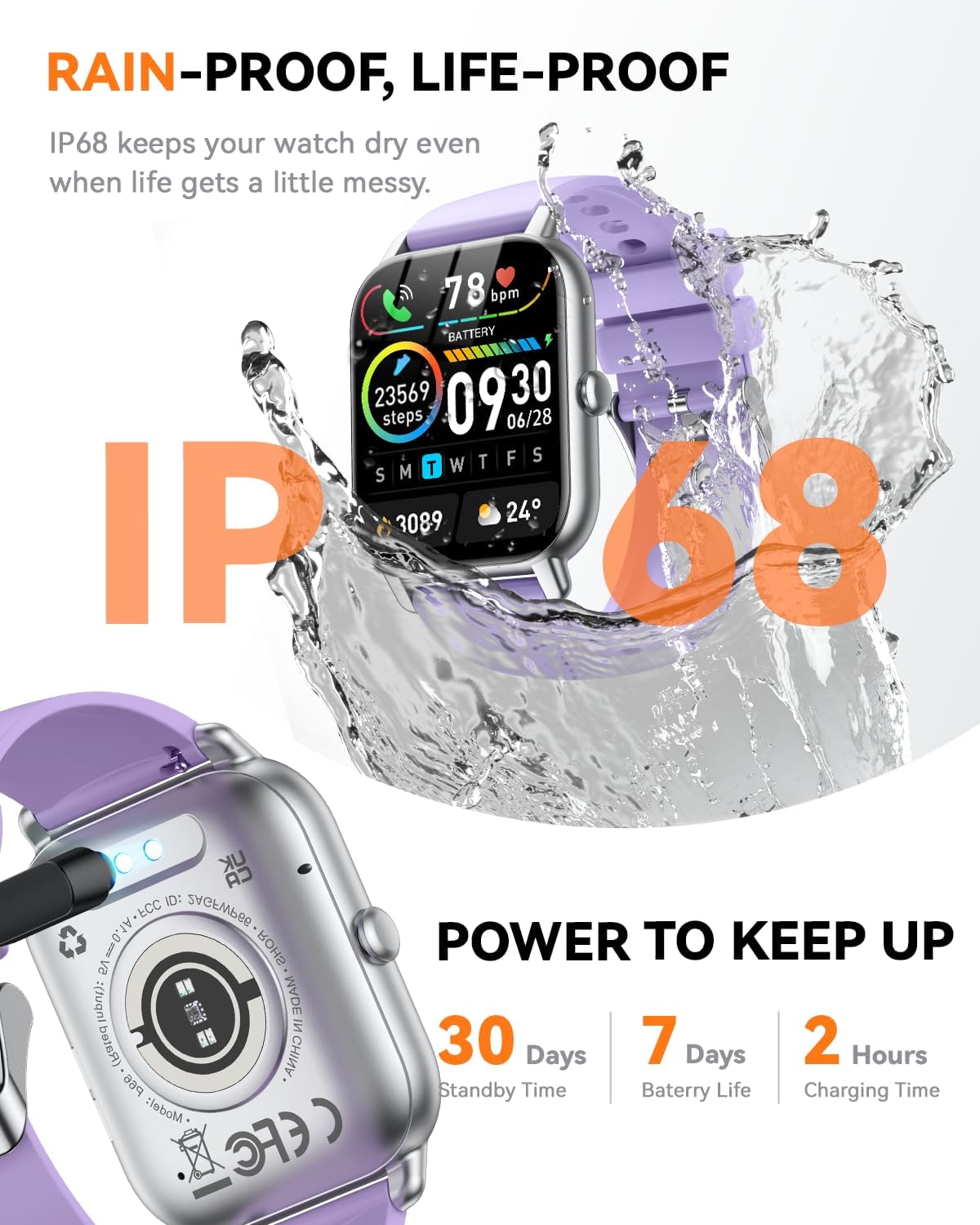 Smart Watches for Men Women(Answer/Make Call),1.85 inch HD Fitness Tracker Watch with Activity Counter/Sleep Monitor/ 110+ Sports Modes,IP68 Waterproof Smart Watch for Android iPhone iOS Compatible - Image 6