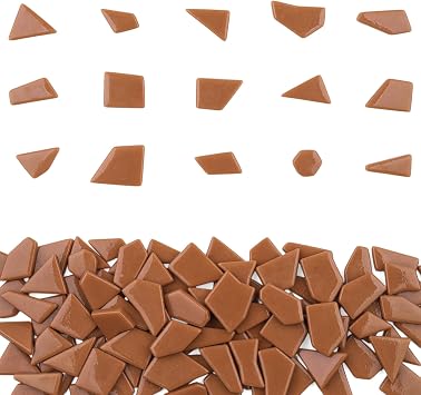 Youway Style Caramel Mosaic Tiles for Crafts Bulk,200g | Broken Glass Pieces, For Autumn Mosaic Art Crafts, Outdoor Garden Mosaic Supplies