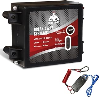 Trailer Brakes Breakaway Kit，12V Side Load Break-Away Controller System with Switch and LED Indicator，Universal Waterproof Trailer Brake Controller for Trailer Vehicle Automotive